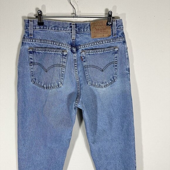 VTG Levis 550 Mom Jeans Relaxed Fit Tapered Leg Hi-Rise Blue Sz 30” Waist READ - Picture 4 of 7
